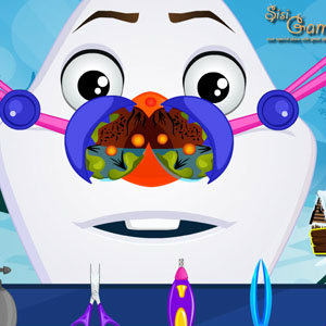 เกมส์อื่นๆ เกมส์ทำความสะอาดจมูก Olaf Nose Doctor