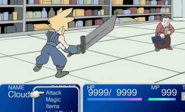 คลิปการ์ตูน FF7 ฮาๆ เมื่อ Cloud ไปช้อปปิ้ง