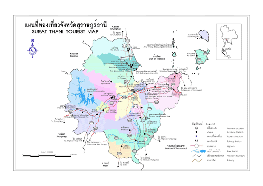 แผนที่จังหวัดสุราษฏ์ธานี