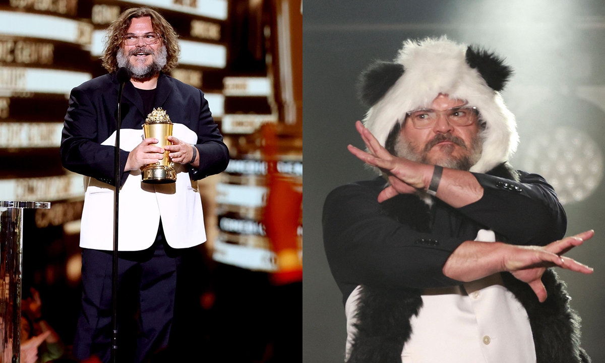 Jack Black ผงาดใส่ชุดแพนด้าตีลังการับรางวัล Comedic Genius บนเวที MTV Movie & TV Awards